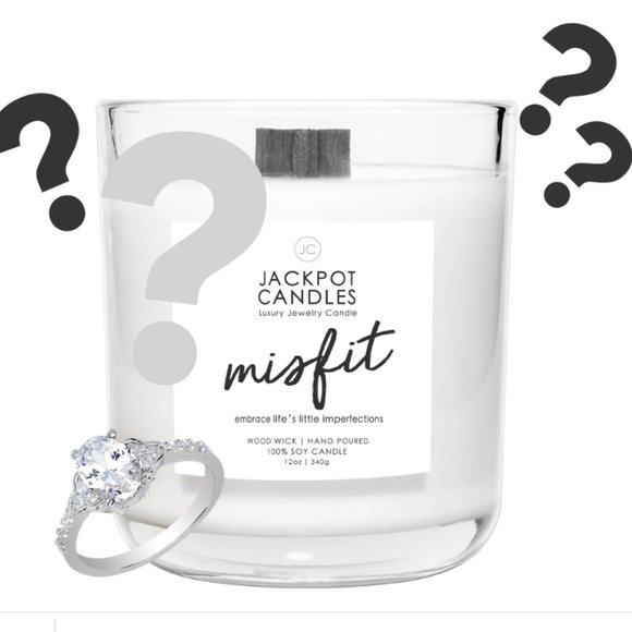 Mystery Misfit Wooden Wick Jewelry Ring Candle - Picture 1 of 2